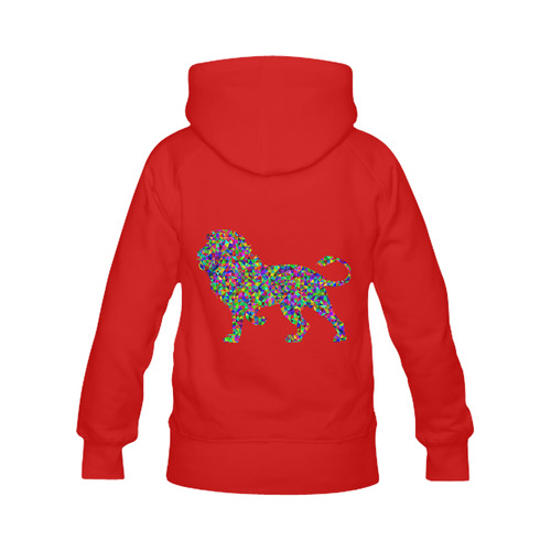 Abstract Triangle Lion Red Men's Classic Hoodies (Model H10)