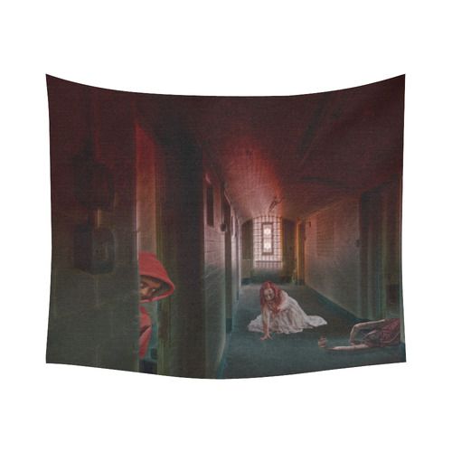 Survive the Zombie Apocalypse Cotton Linen Wall Tapestry 60"x 51"
