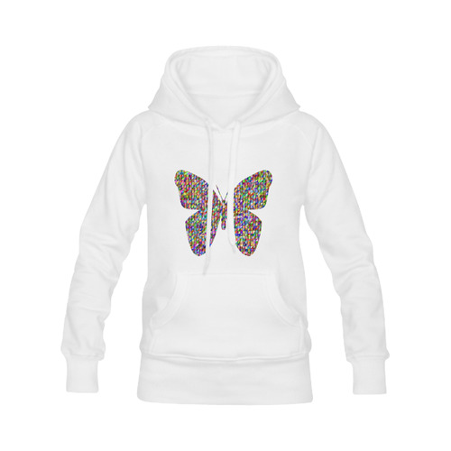 Abstract Triangle Butterfly White Men's Classic Hoodies (Model H10)