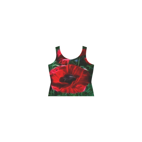 Wonderful Poppies In Summertime Sleeveless Splicing Shift Dress(Model D17)