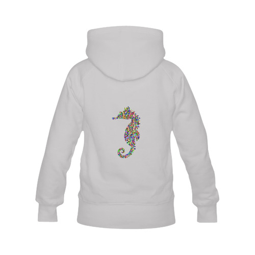 Abstract Triangle Seahorse Grey Men's Classic Hoodies (Model H10)