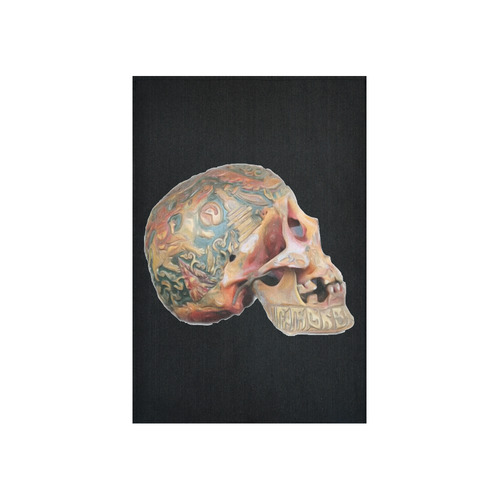 Colored Human Skull Cotton Linen Wall Tapestry 40"x 60"