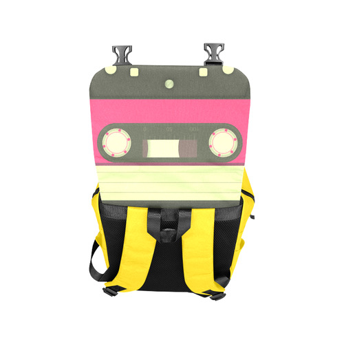 Pink Cassette Tape Casual Shoulders Backpack (Model 1623)