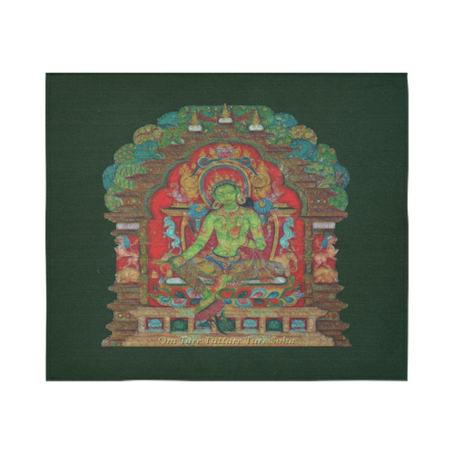 Green Tara from Tibetan Buddhism Cotton Linen Wall Tapestry 60"x 51"