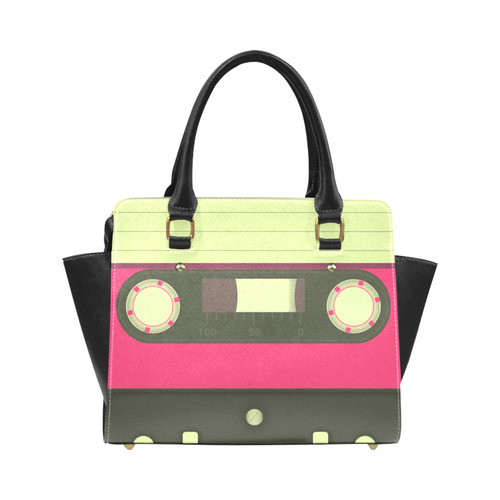 Pink Cassette Tape Classic Shoulder Handbag (Model 1653)