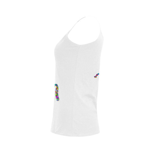 Abstract Triangle Unicorn White Women's Spaghetti Top (USA Size) (Model T34)