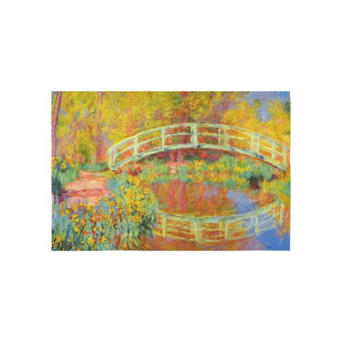 Monet Japanese Bridge Reflection Cotton Linen Wall Tapestry 60"x 40"