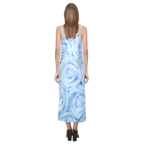 gorgeous roses D V-Neck Open Fork Long Dress(Model D18)