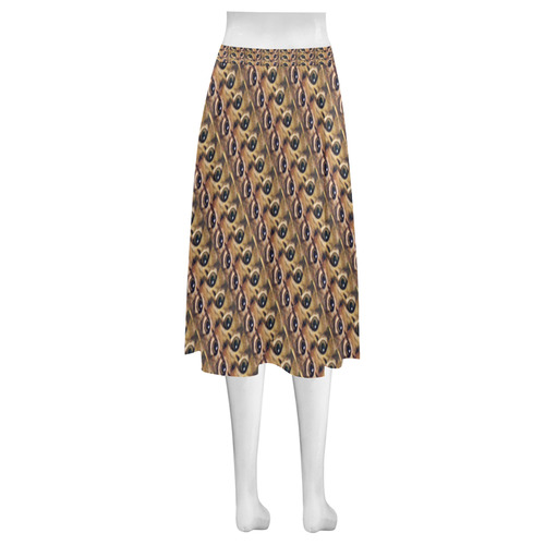 ICU Somali Cat Eyes Mnemosyne Women's Crepe Skirt (Model D16)