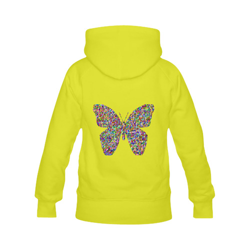 Abstract Triangle Butterfly Yellow Men's Classic Hoodies (Model H10)