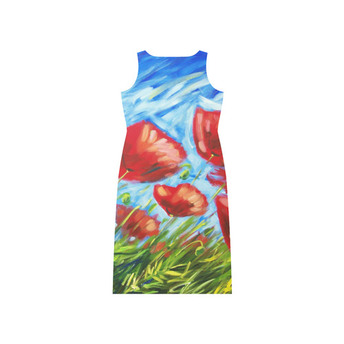Summer Poppies Dress Phaedra Sleeveless Open Fork Long Dress (Model D08)