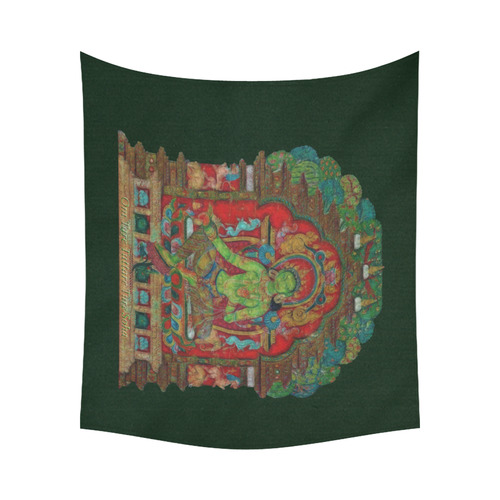 Green Tara from Tibetan Buddhism Cotton Linen Wall Tapestry 60"x 51"
