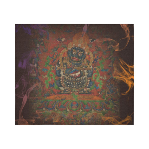 Tibetan Buddhism Mahakala Cotton Linen Wall Tapestry 60"x 51"