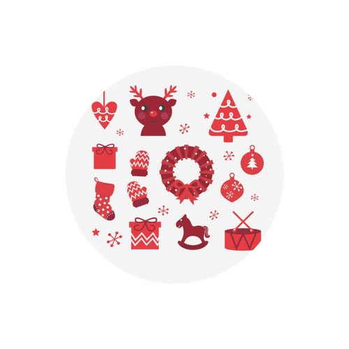 Christmas red - brown designers Edition in MANGA REINDEER style Round Mousepad