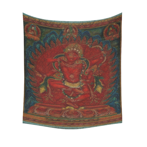 Kurukulla From Tibetan Buddhism Cotton Linen Wall Tapestry 51"x 60"