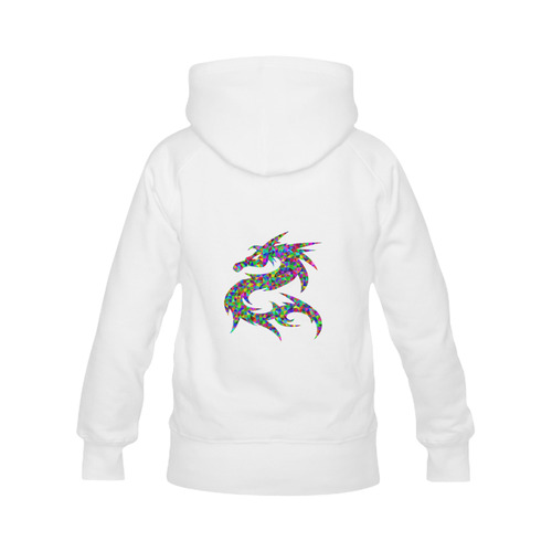 Abstract Triangle Dragon White Men's Classic Hoodies (Model H10)