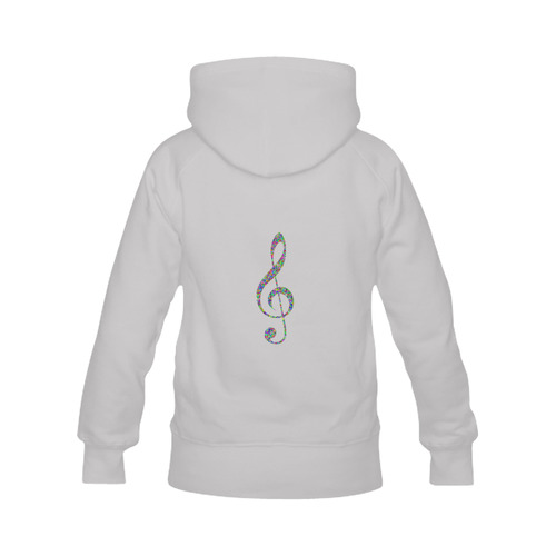Abstract Triangle Music Note Grey Women's Classic Hoodies (Model H07)