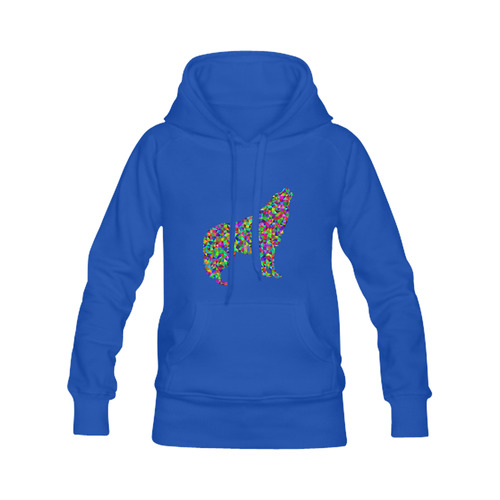 Abstract Triangle Wolf Blue Men's Classic Hoodies (Model H10)