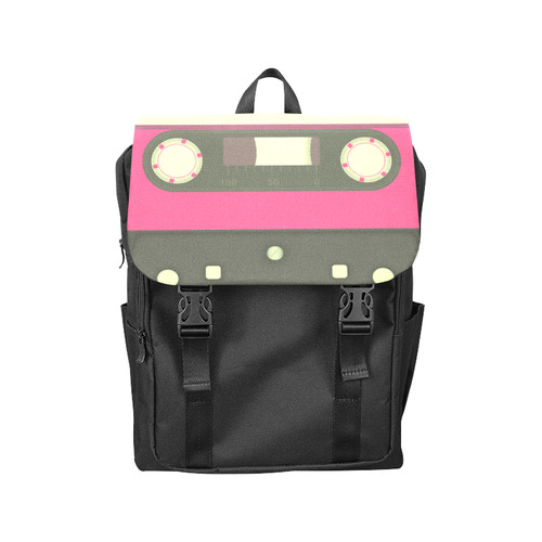 Pink Cassette Tape Casual Shoulders Backpack (Model 1623)