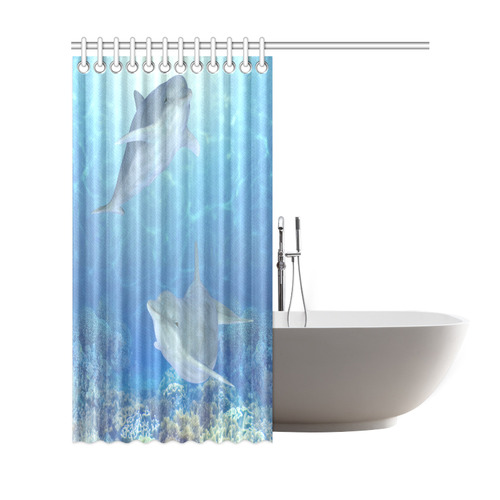 cute dolphins, dolphin Shower Curtain 69"x72"