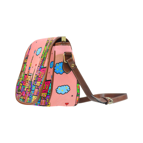 Munich Popart by Nico Bielow Saddle Bag/Small (Model 1649) Full Customization