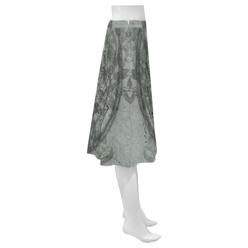 Awesome skull with bones and grunge Mnemosyne Women's Crepe Skirt (Model D16)