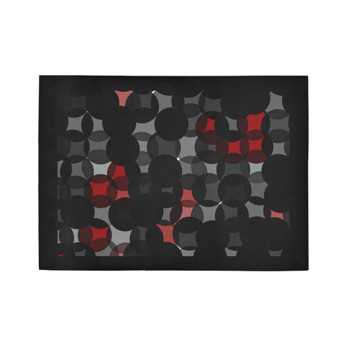 black gray red Area Rug7'x5'