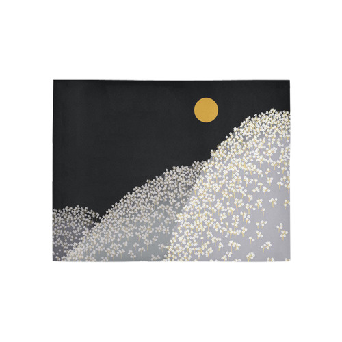 Flower Mountain Vintage Japanese Moon Area Rug 5'3''x4'