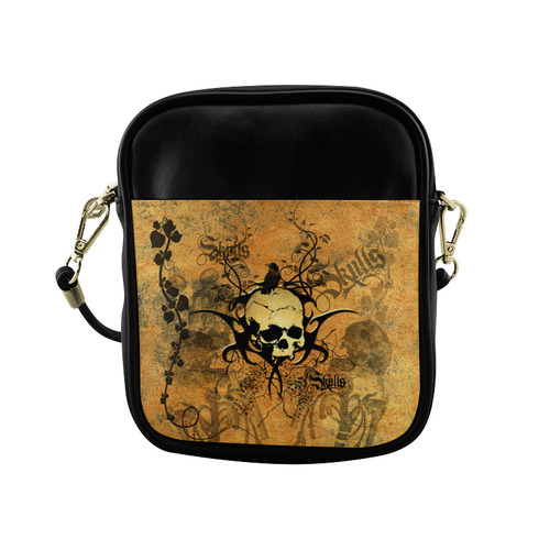 Awesome skull with tribal Sling Bag (Model 1627)