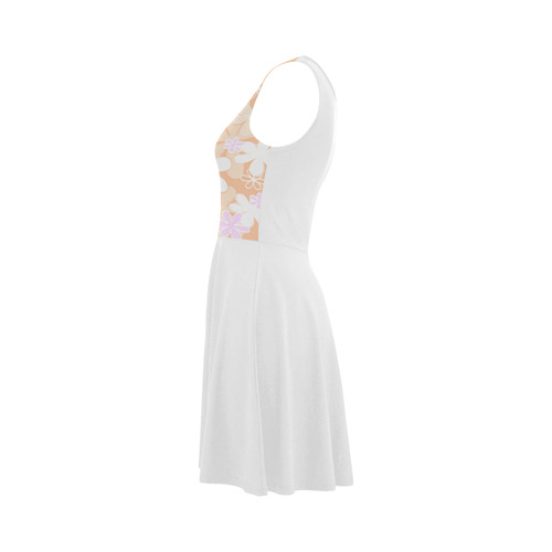 Bride artistic vintage Dress with flower Art : Beige and White original collection Atalanta Sundress (Model D04)