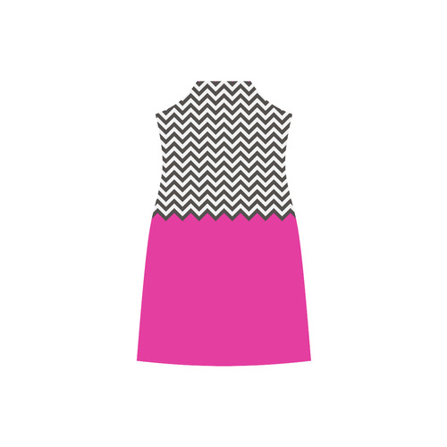 HIPSTER zigzag chevron pattern black & white V-Neck Open Fork Long Dress(Model D18)
