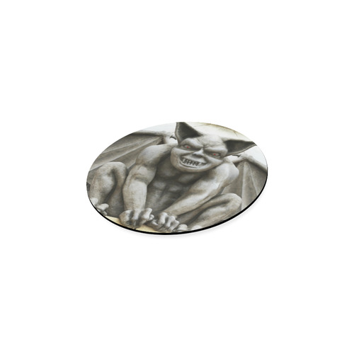 Grotesque Gargoyle with Red Eyes Round Coaster