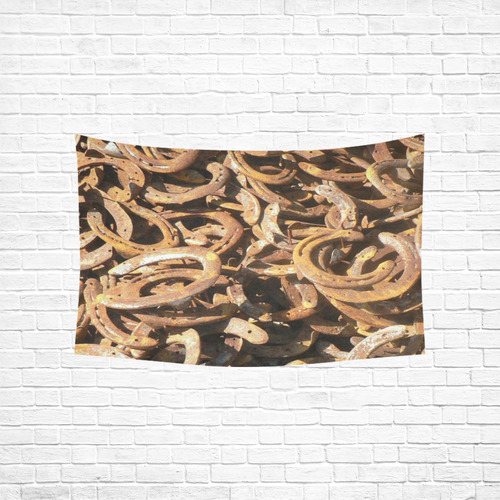 good luck,new year, horseshoe Cotton Linen Wall Tapestry 60"x 40"