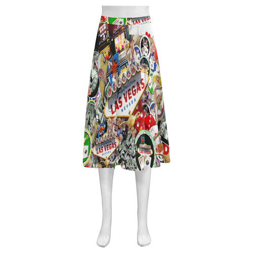 Las Vegas Icons - Gamblers Delight Mnemosyne Women's Crepe Skirt (Model D16)