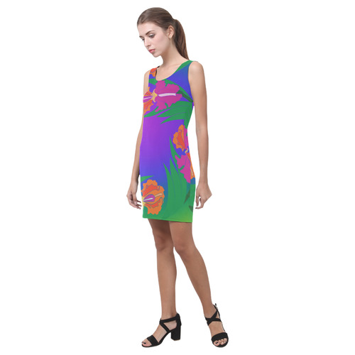 Peacock Rainbow Iris Ring Medea Vest Dress (Model D06)