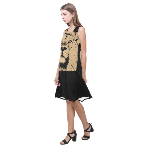 LION LADY LIKE Sleeveless Splicing Shift Dress(Model D17)