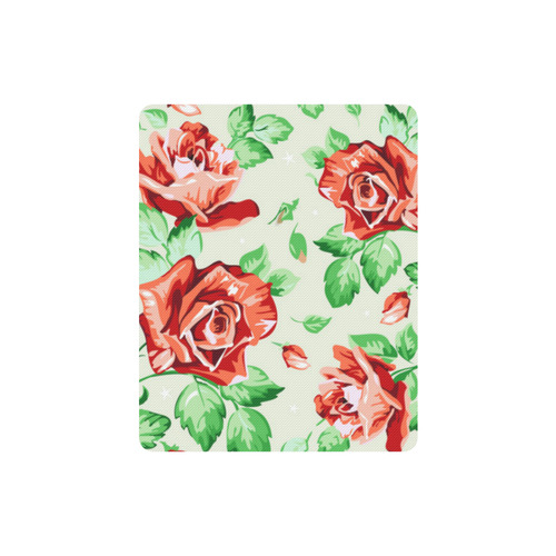 Red Roses Vintage Floral Wallpaper Rectangle Mousepad