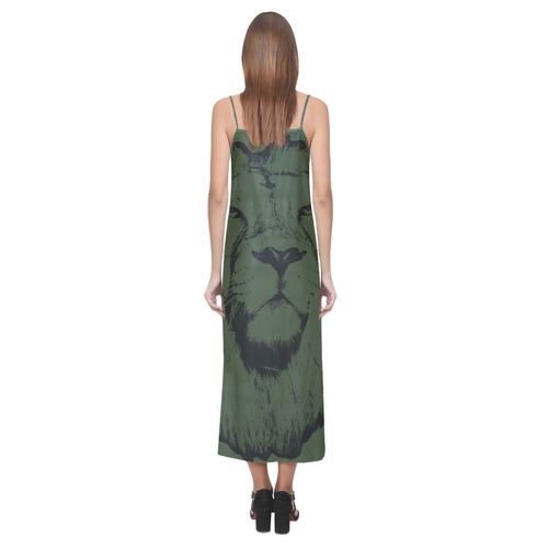 LION JUNGLE II V-Neck Open Fork Long Dress(Model D18)
