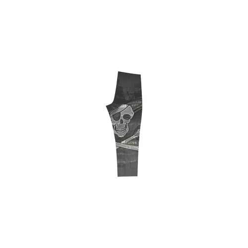 Vintage Skull Pirates Flag Capri Legging (Model L02)