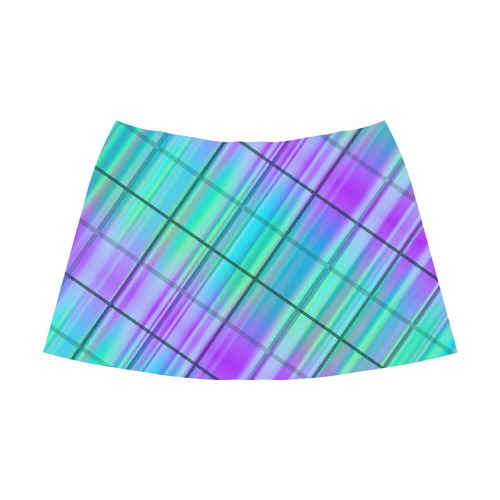 modern plaid 9 Mnemosyne Women's Crepe Skirt (Model D16)