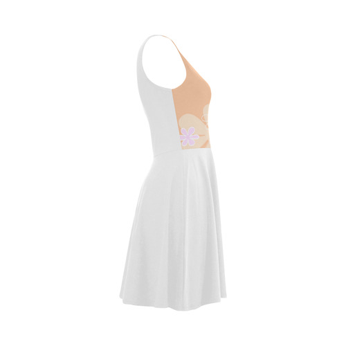 Bride artistic vintage Dress with flower Art : Beige and White original collection Atalanta Sundress (Model D04)
