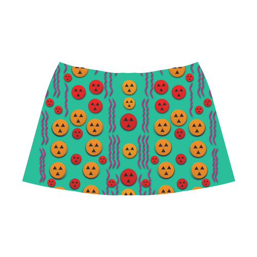 Pumkins dancing in the season pop art Mnemosyne Women's Crepe Skirt (Model D16)