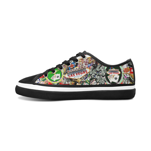 Las Vegas Icons - Gamblers Delight Women's Canvas Zipper Shoes/Large Size (Model 001)