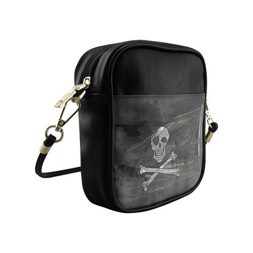 Vintage Skull Pirates Flag Sling Bag (Model 1627)