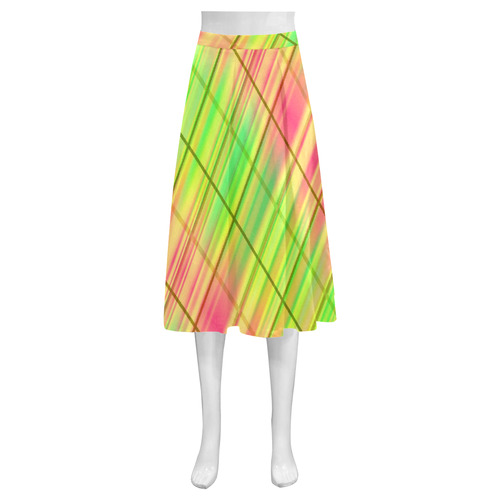 modern plaid 9C Mnemosyne Women's Crepe Skirt (Model D16)