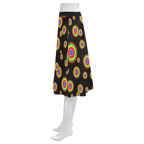 Neon Colored different sized targets Mnemosyne Women's Crepe Skirt (Model D16)