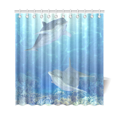 cute dolphins, dolphin Shower Curtain 69"x72"