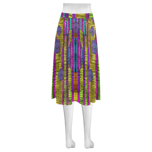 Our world filled of wonderful colors in love Mnemosyne Women's Crepe Skirt (Model D16)