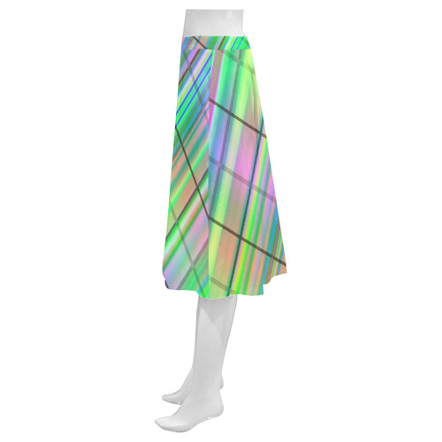 modern plaid 8 Mnemosyne Women's Crepe Skirt (Model D16)