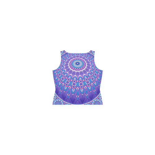 INDIA Patterns MANDALA BALL Blue Pink White Sleeveless Splicing Shift Dress(Model D17)